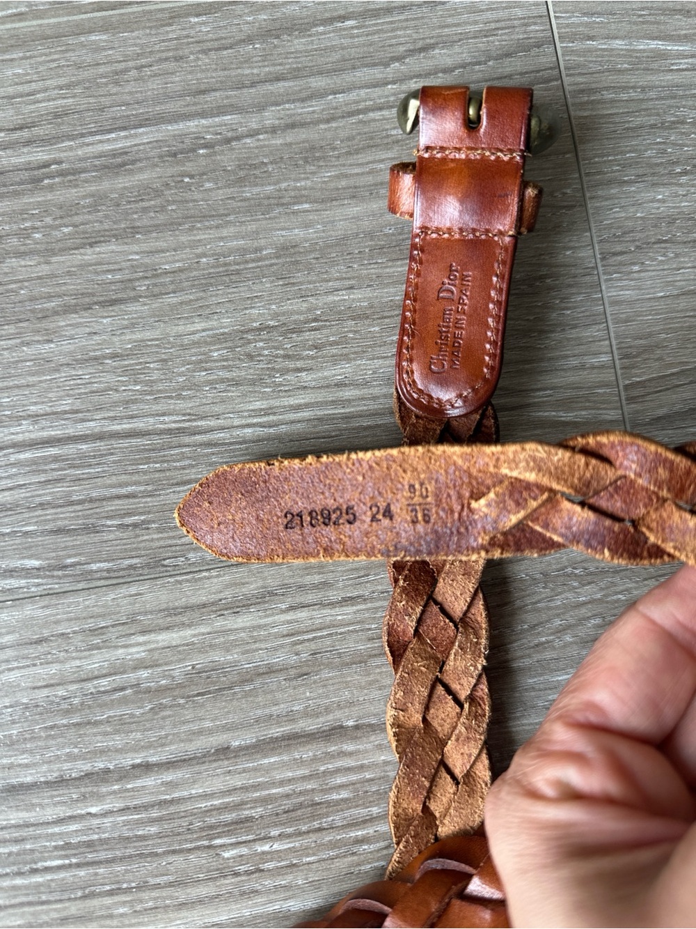 Christian Dior Braided Leather Belt in Brown - Picture 2 of 16